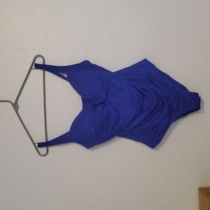 Blue Liz Claiborne one piece swimsuit size 14